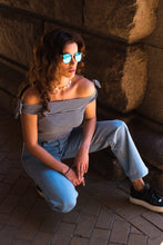 Load image into Gallery viewer, Panama - Black and Silver / Blue Mirror