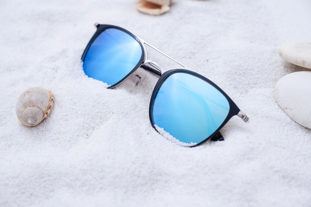 Panama - Black and Silver / Blue Mirror