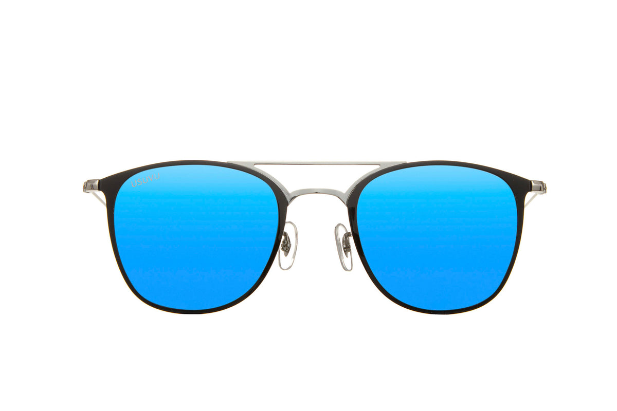Panama - Black and Silver / Blue Mirror