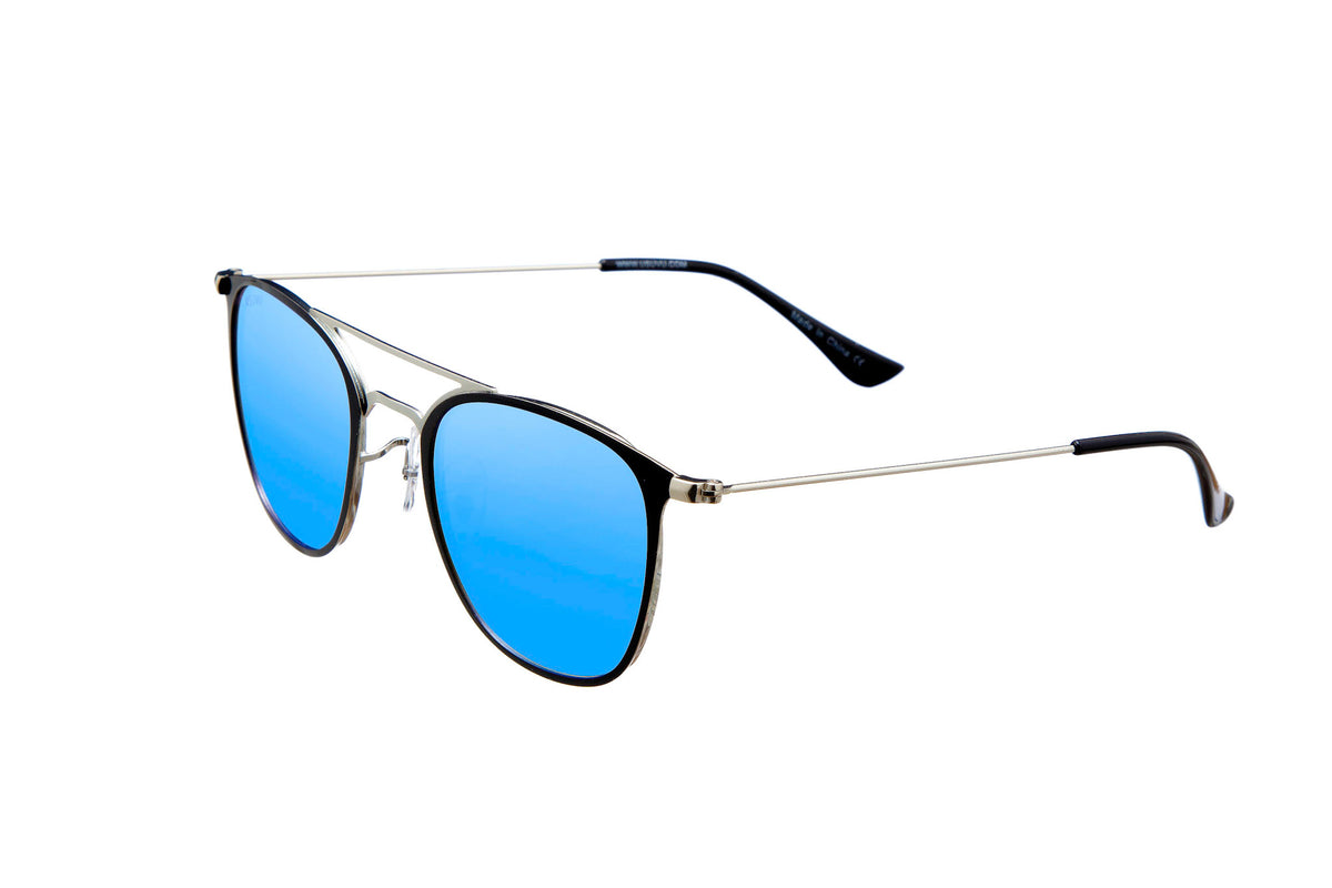 Panama - Black and Silver / Blue Mirror